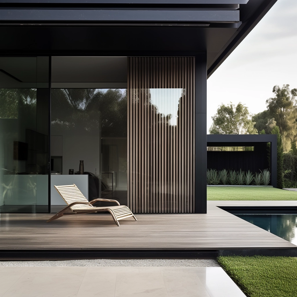 Sheltered terrace and timber cladding