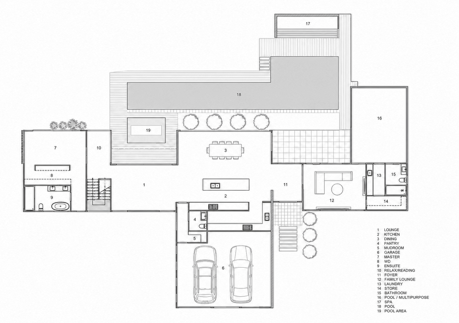 Pavilion House concept floor plan